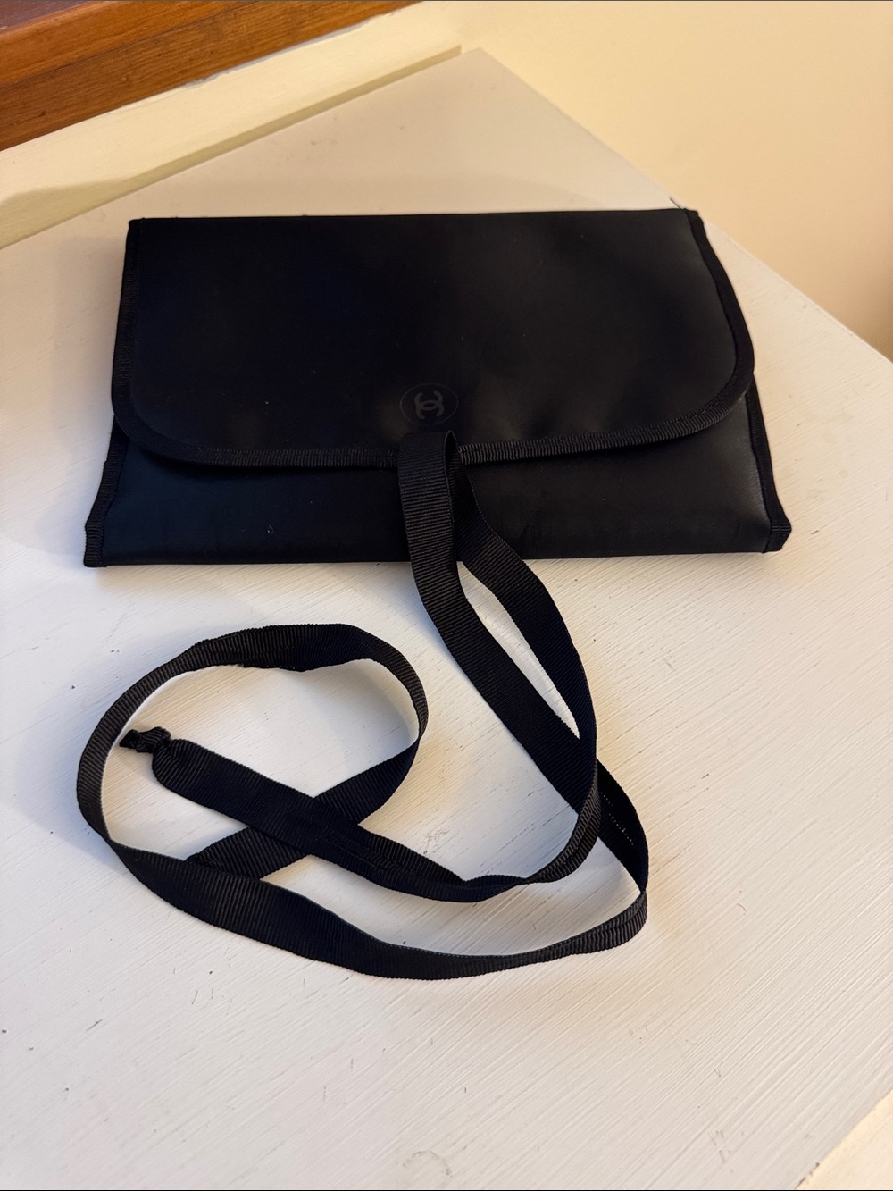 CHANEL Satin Fold Out Makeup Travel Pouch